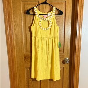 Lilly Pulitzer Yellow Dress with Embellished Neckline